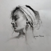 Turned Away, charcoal on paper