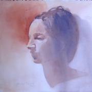 Aimee, watercolor on plate bristol