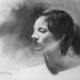 Aimee in profile, charcoal on Mylar