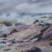 Tiverton Surf, watercolor on cold press paper