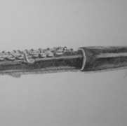 Ms. M's Piccolo, graphite on paper