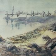 Fog on the Bay, watercolor on cold press paper