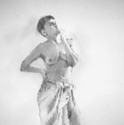 Sarong, graphite on paper