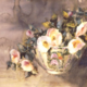 Camelias in Oriental Bowl, watercolor on plate bristol