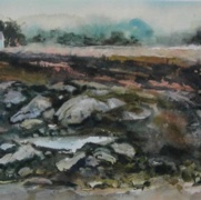 Turbat's Creek, watercolor on cold press paper