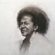 Bianca, charcoal on Mylar