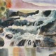 Shelbourne Falls, watercolor on plate bristol