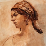 Grace, watercolor on plate Bristol