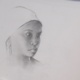 Girl with Braids, graphite on paper